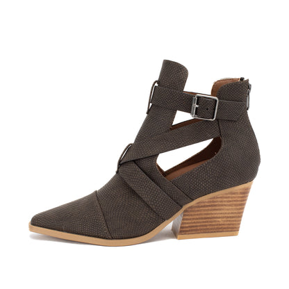 Yellow Box Footwear Canoly Cut-out Bootie - Gray