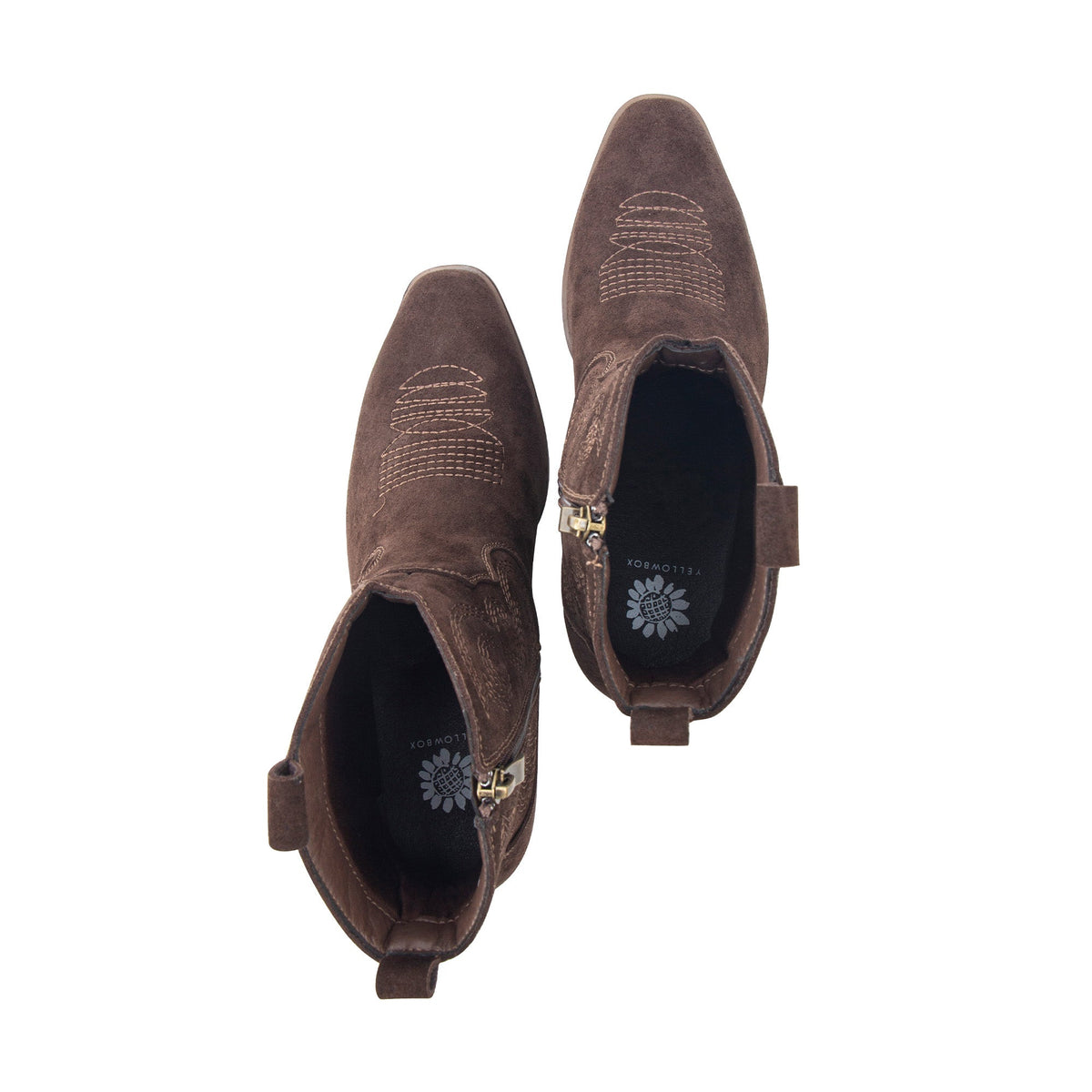 Yellow Box Footwear Brooklyn Embroidered Bootie - Brown