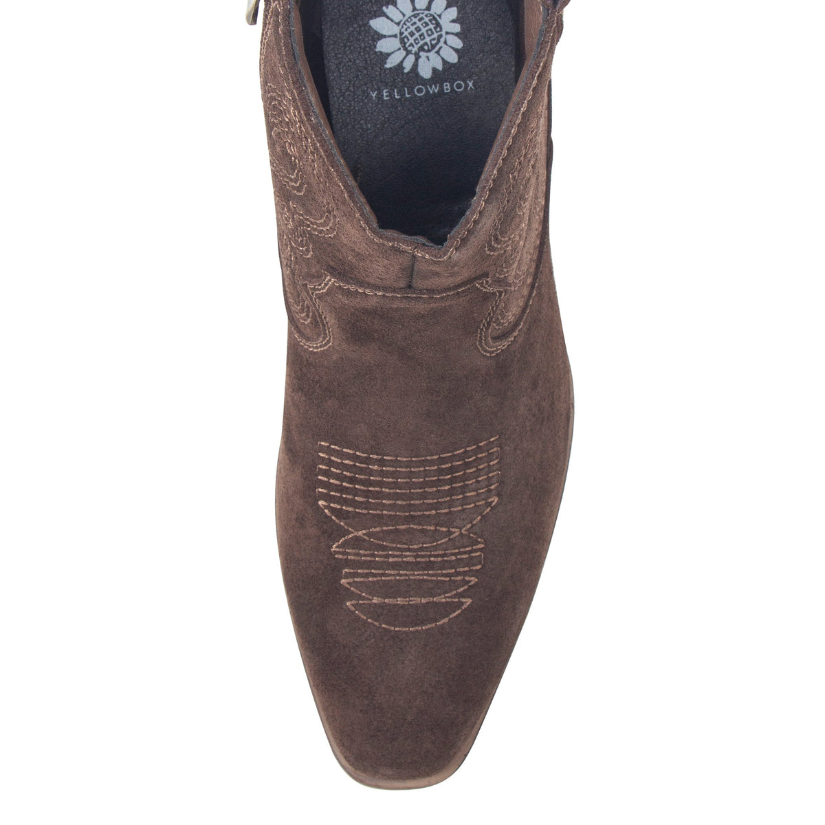 Yellow Box Footwear Brooklyn Embroidered Bootie - Brown