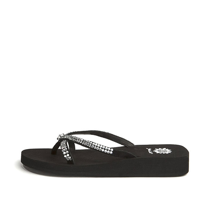 Yellow Box Footwear Stormy Rhinestone Sandal - Black