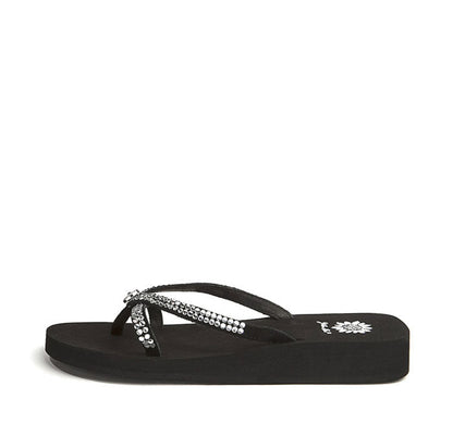 Yellow Box Footwear Stormy Rhinestone Sandal - Black