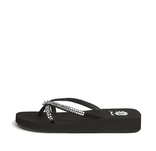 Yellow Box Footwear Stormy Rhinestone Sandal - Black