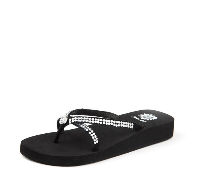Yellow Box Footwear Stormy Rhinestone Sandal - Black