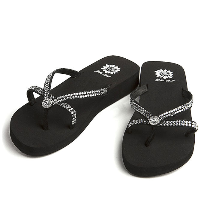 Yellow Box Footwear Stormy Rhinestone Sandal - Black