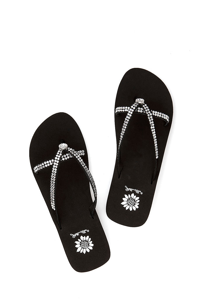 Yellow Box Footwear Stormy Rhinestone Sandal - Black