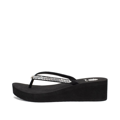 Yellow Box Footwear Custard Wedge Sandal - Black