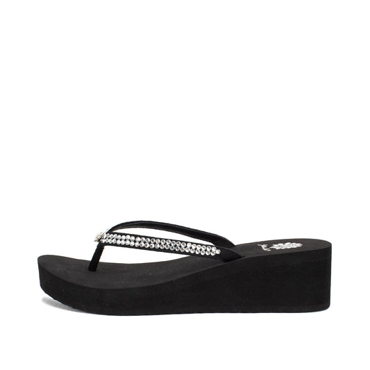 Yellow Box Footwear Custard Wedge Sandal - Black