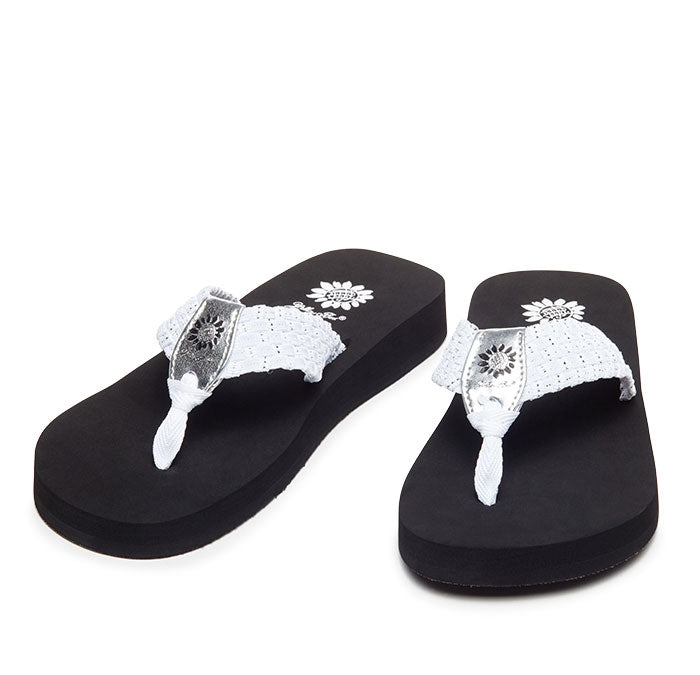 Yellow Box Footwear Soleil Flip Flop - White Silver