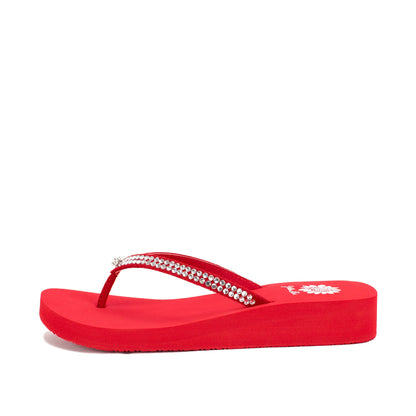 Yellow Box Footwear Jello Rhinestone Sandal - Red