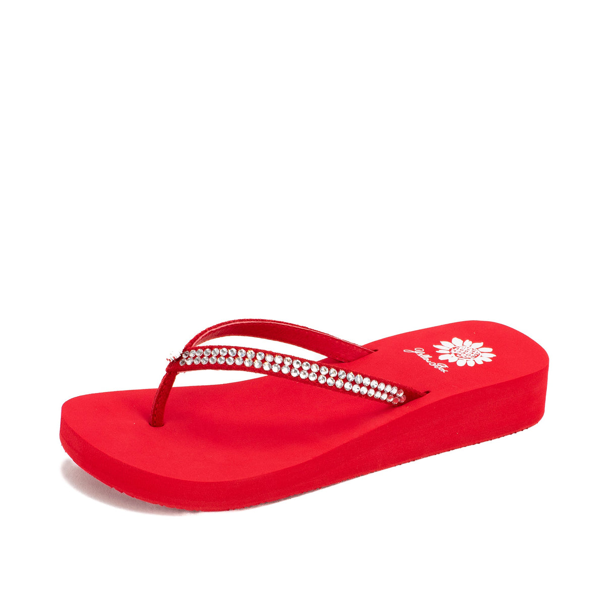 Yellow Box Footwear Jello Rhinestone Sandal - Red