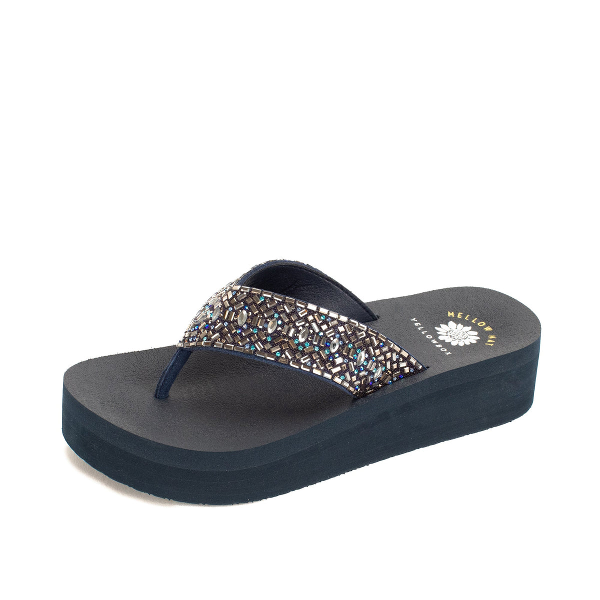Yellow Box Footwear Becca Flatform Sandal - Navy