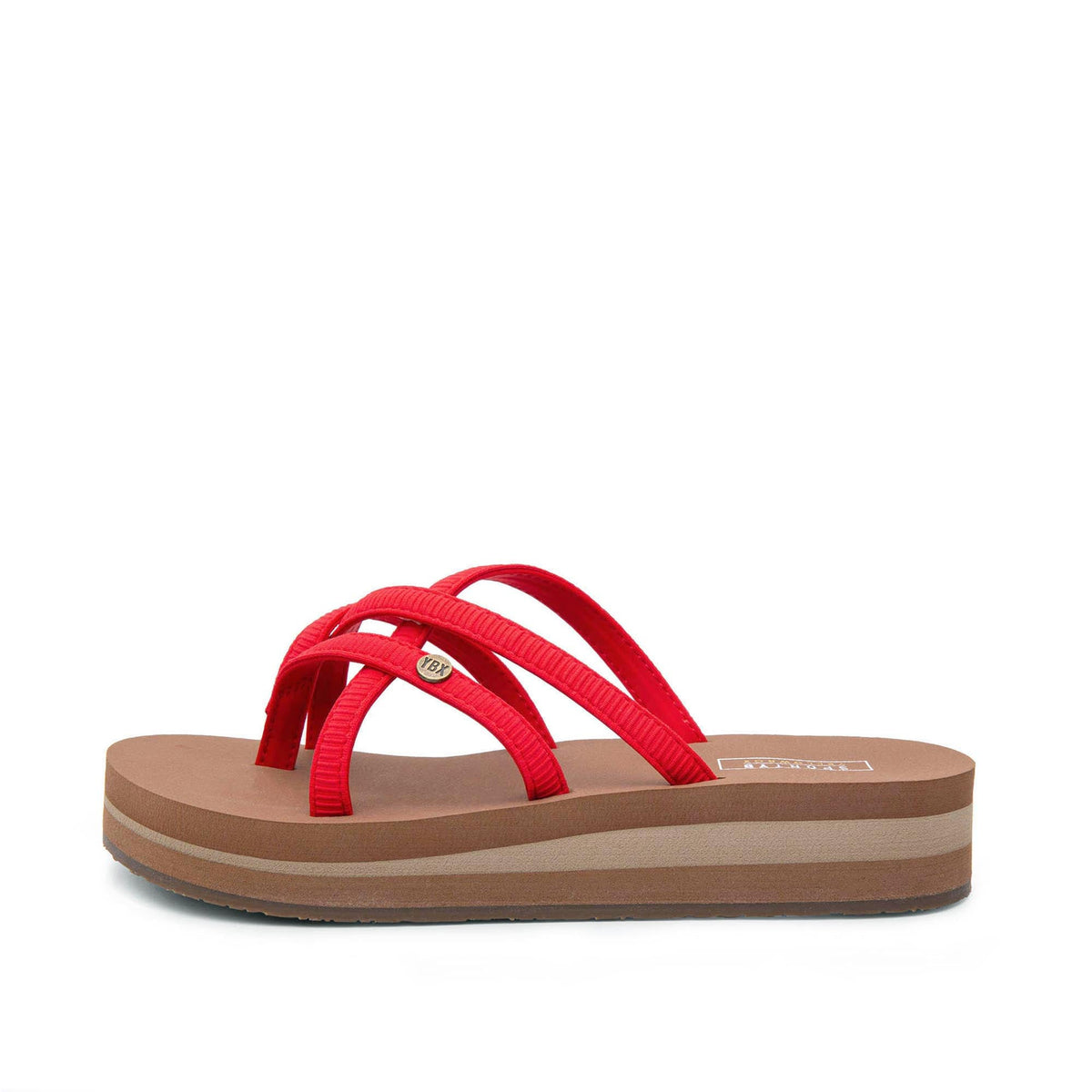 Yellow Box Footwear Misaki Flatform Sandal - Red