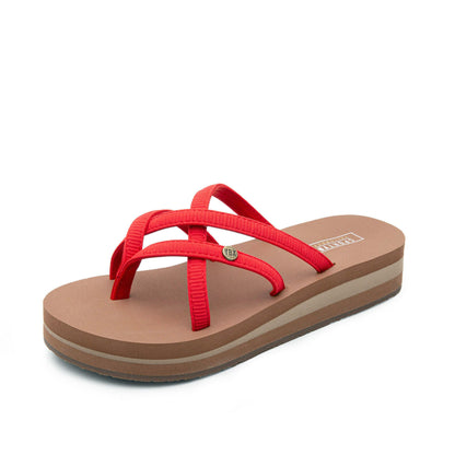 Yellow Box Footwear Misaki Flatform Sandal - Red