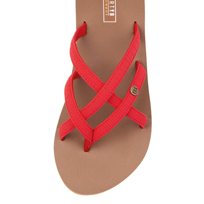 Yellow Box Footwear Misaki Flatform Sandal - Red