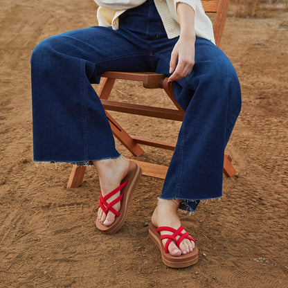 Yellow Box Footwear Misaki Flatform Sandal - Red