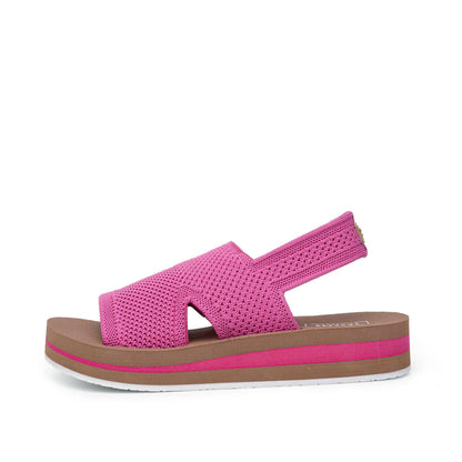 Yellow Box Footwear Martie Knit Flatform Sandal - Fuchsia
