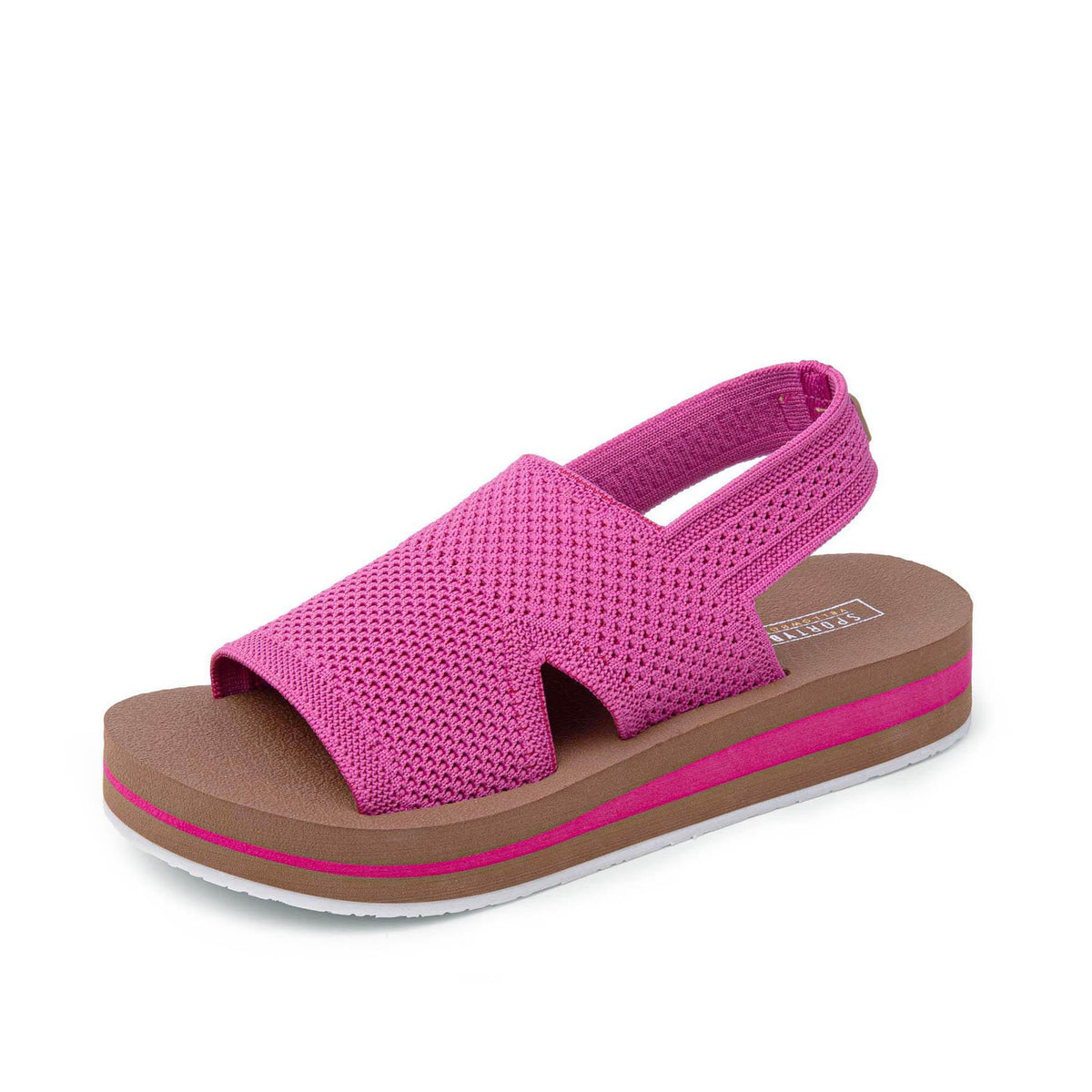Yellow Box Footwear Martie Knit Flatform Sandal - Fuchsia