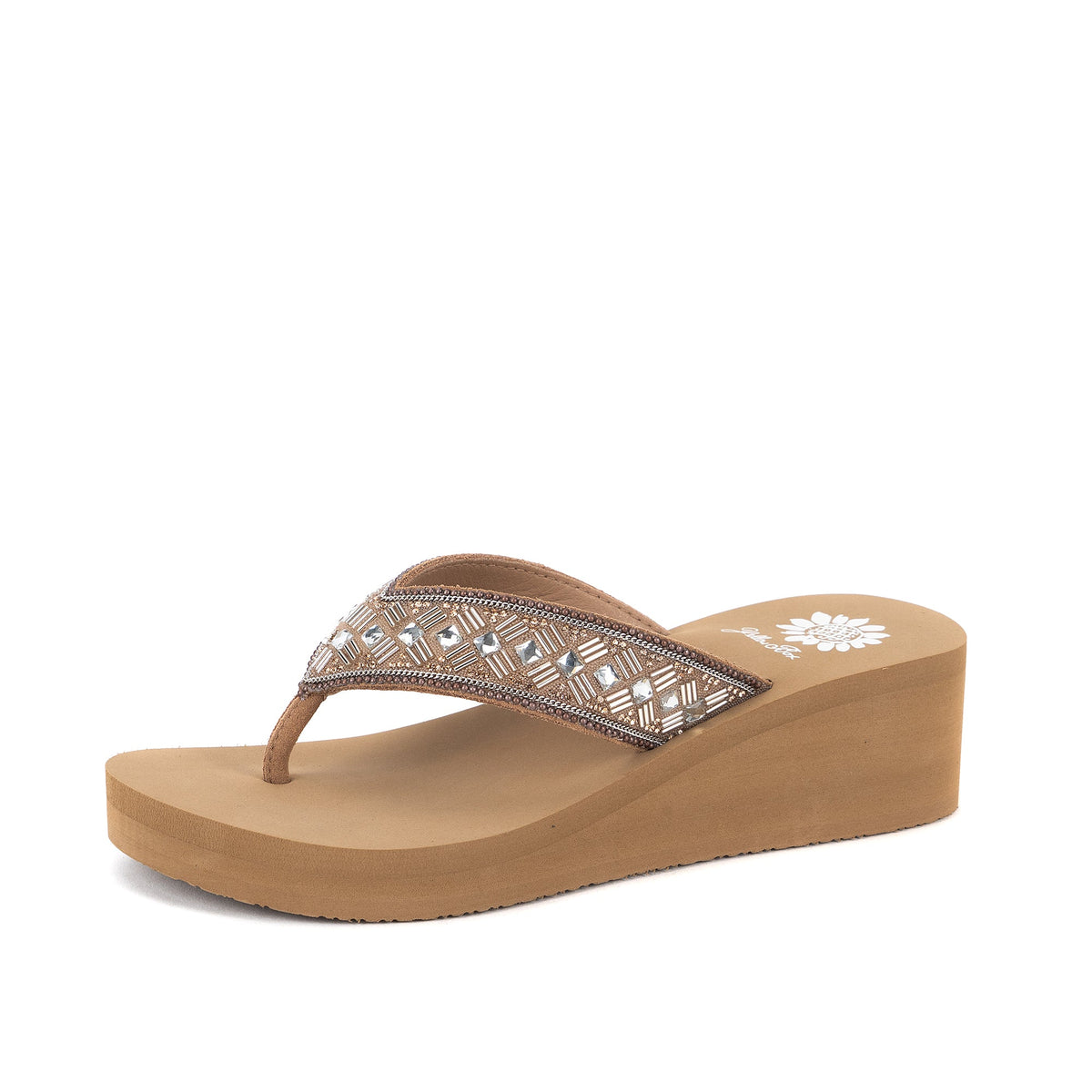 Yellow Box Footwear Selvia Wedge Sandal - Tan Multi