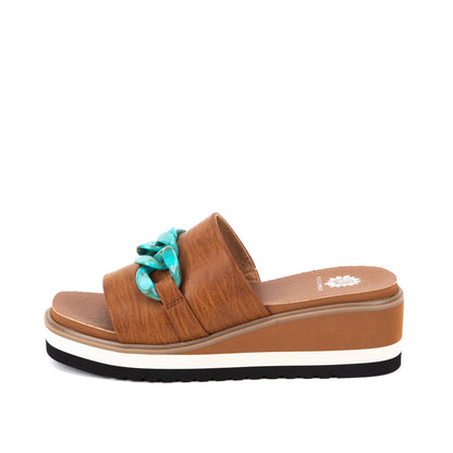 Yellow Box Footwear Alora Wedge Slide - Tan Multi