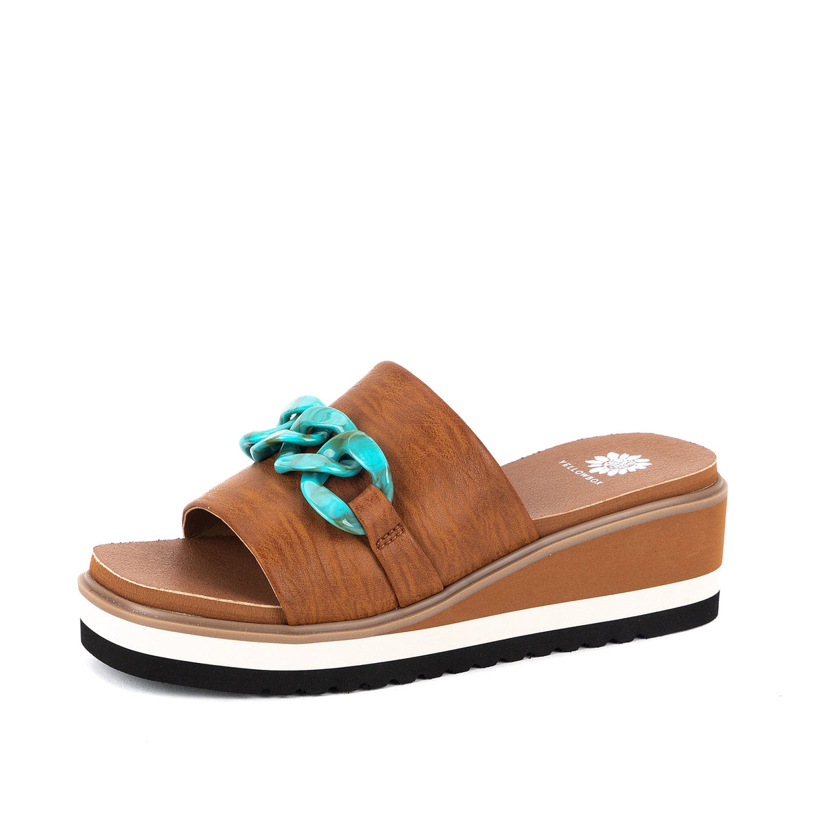 Yellow Box Footwear Alora Wedge Slide - Tan Multi