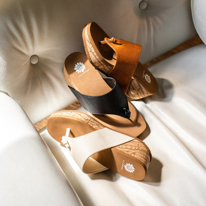 Yellow Box Footwear Carily Wedge Sandal - Ivory