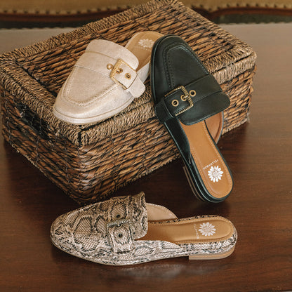 Yellow Box Footwear Jardeen Loafer Mule - Snake