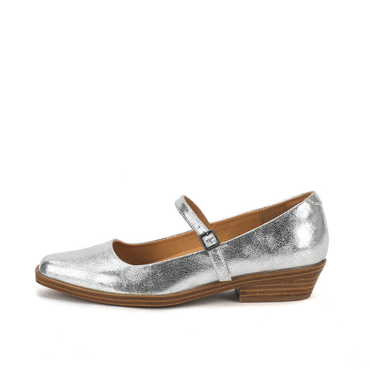 Yellow Box Footwear Wilma Low Heeled Maryjane - Silver
