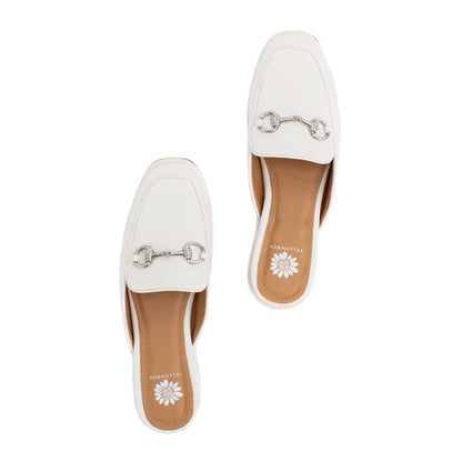 Yellow Box Footwear Jolene Loafer Mule - White
