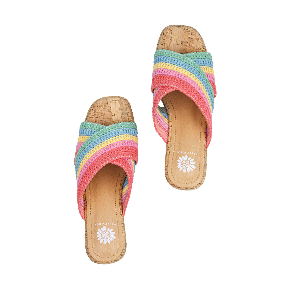 Yellow Box Footwear Halva Wedge Sandal - Pink Multi