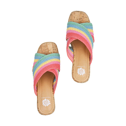 Yellow Box Footwear Halva Wedge Sandal - Pink Multi