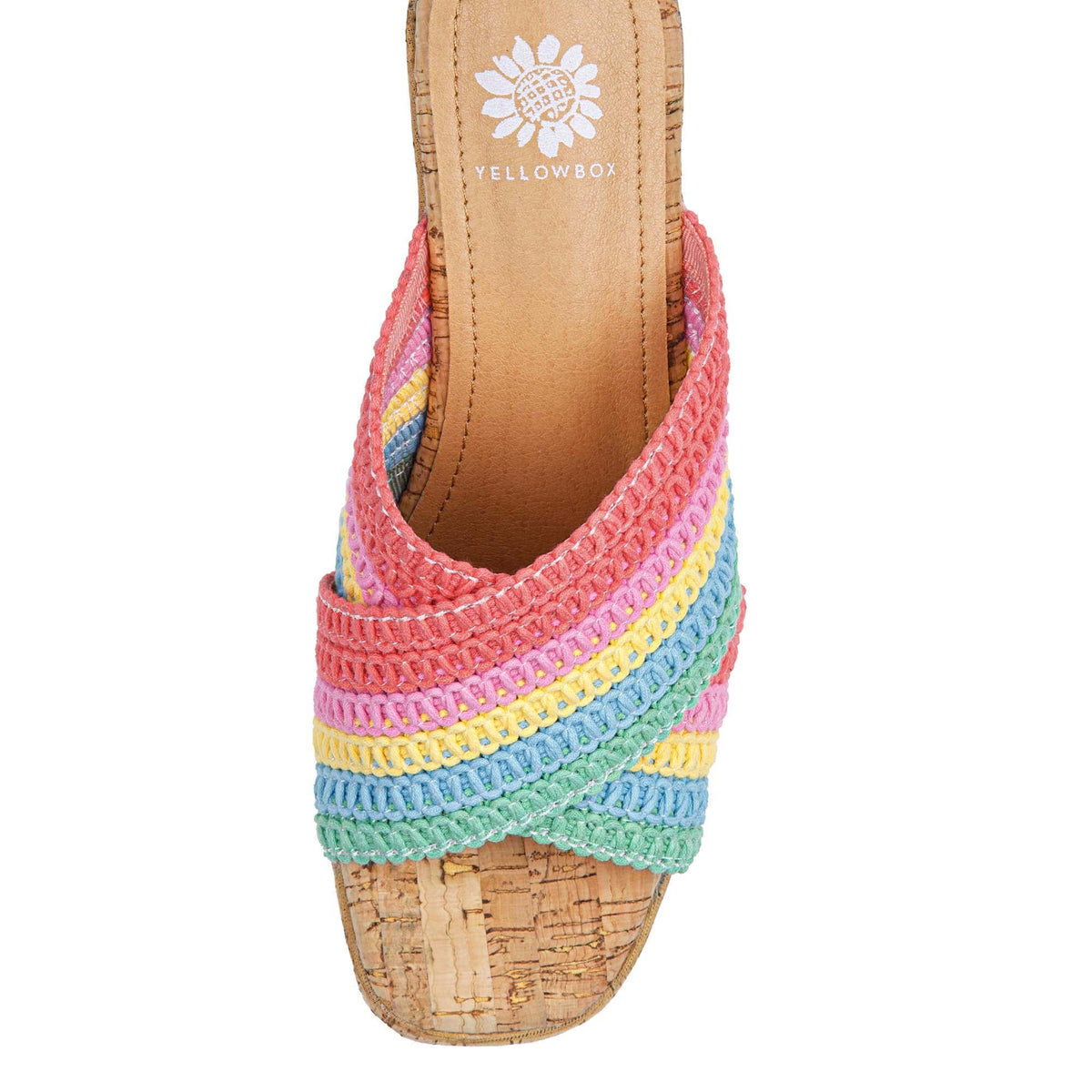 Yellow Box Footwear Halva Wedge Sandal - Pink Multi
