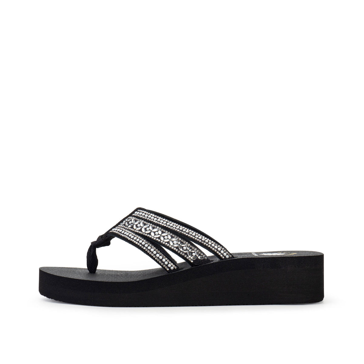 Yellow Box Footwear Laka Flatform Sandal - Black White