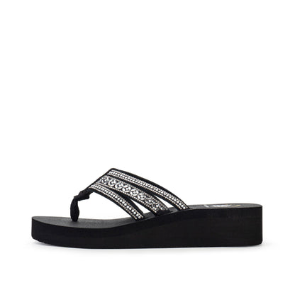 Yellow Box Footwear Laka Flatform Sandal - Black White