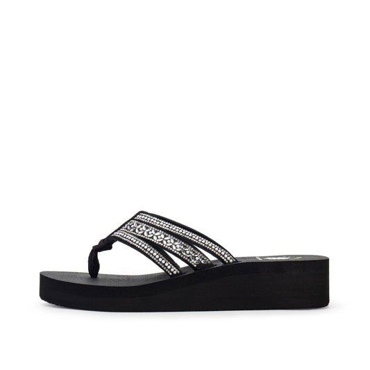 Yellow Box Footwear Laka Flatform Sandal - Black White