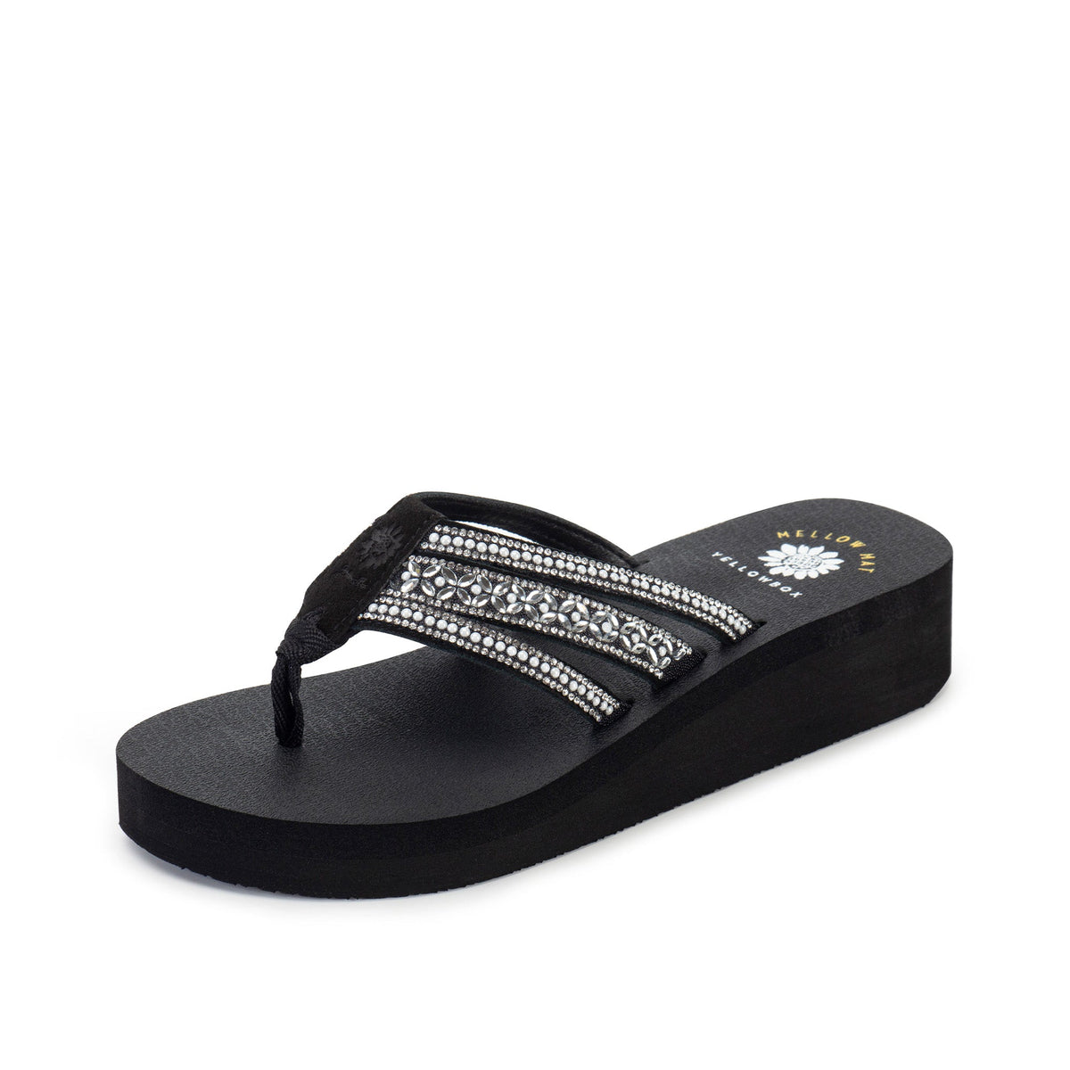 Yellow Box Footwear Laka Flatform Sandal - Black White