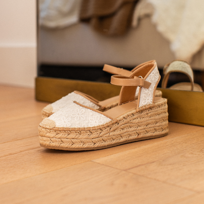 Yellow Box Footwear Einar Espadrille Wedge - White