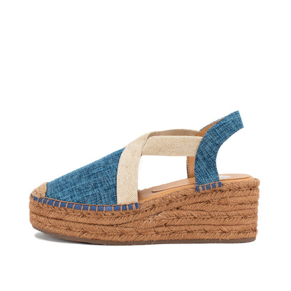 Yellow Box Footwear Erica Espadrille Wedge - Denim