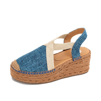 Yellow Box Footwear Erica Espadrille Wedge - Denim