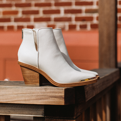 Yellow Box Footwear Valeska Cut-out Bootie - Ivory