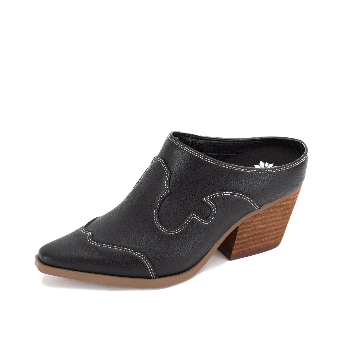Yellow Box Footwear Cyan Heeled Mule - Black