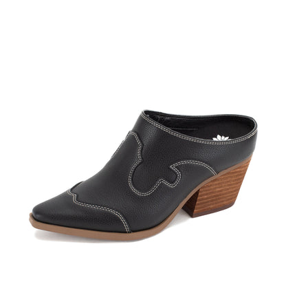 Yellow Box Footwear Cyan Heeled Mule - Black
