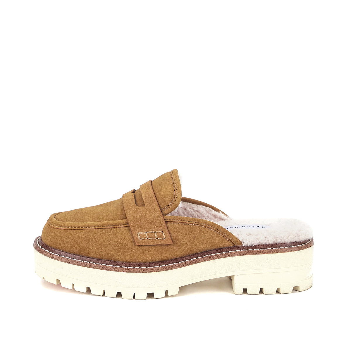 Yellow Box Footwear Shareen Shearling Loafer Mule - Almond