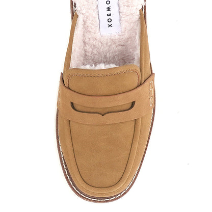 Yellow Box Footwear Shareen Shearling Loafer Mule - Almond