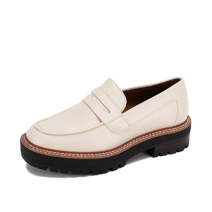 Yellow Box Footwear Sherry Lug Sole Loafer - Ivory