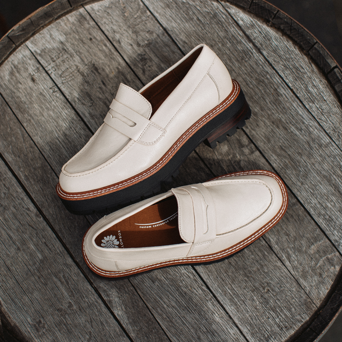 Yellow Box Footwear Sherry Lug Sole Loafer - Ivory