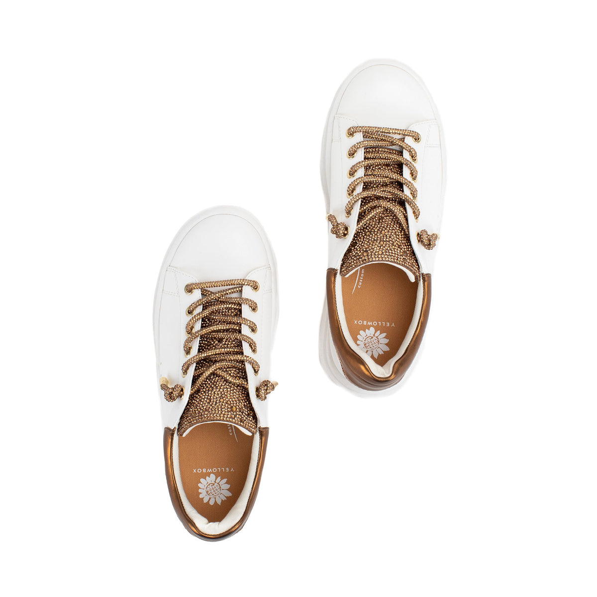 Yellow Box Footwear Earl Rhinestone Sneaker - Bronze
