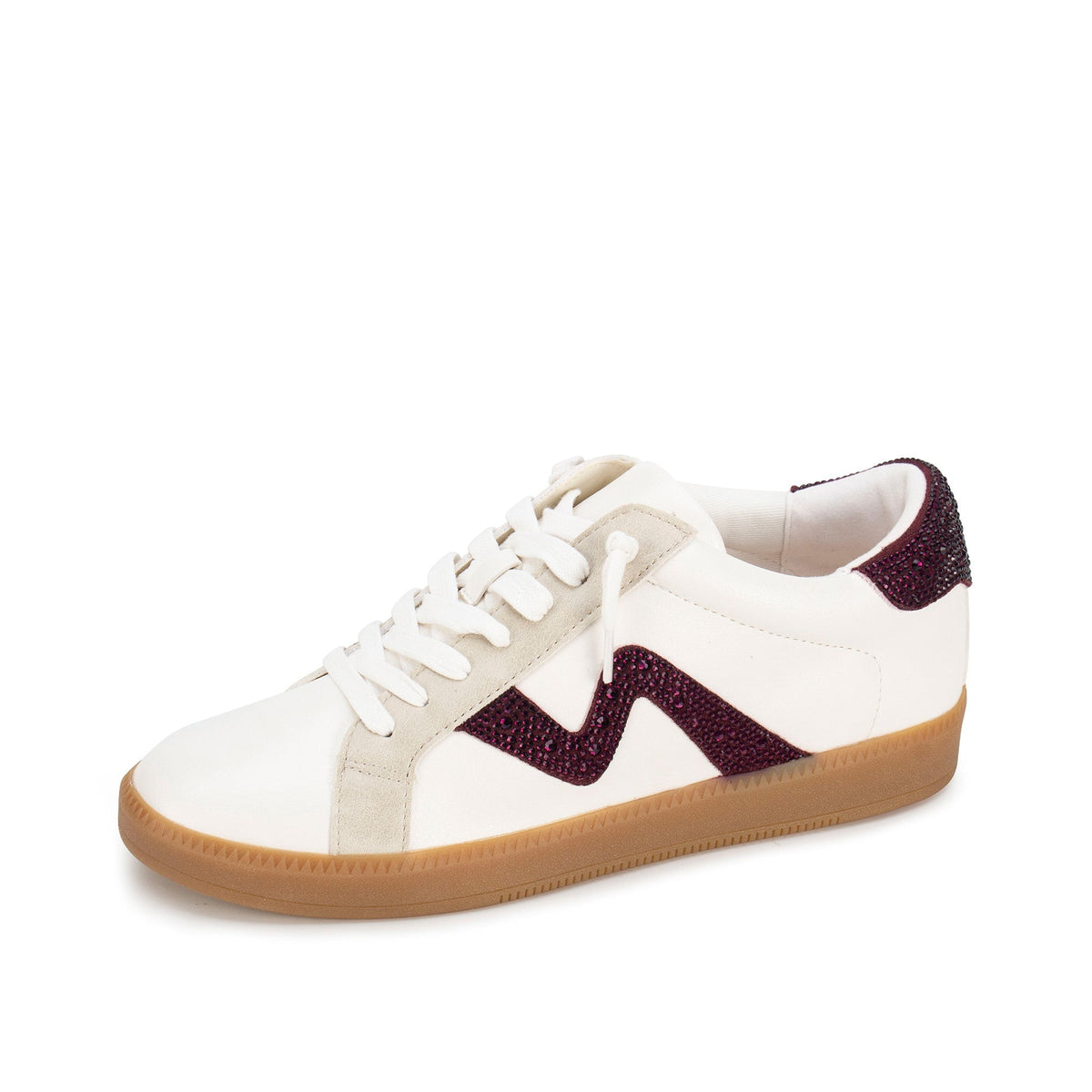 Yellow Box Footwear Ziti Crystal Sneaker - Burgundy