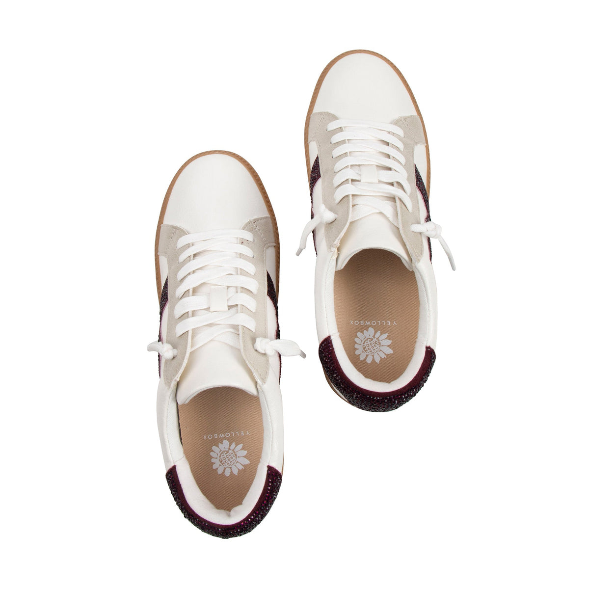 Yellow Box Footwear Ziti Crystal Sneaker - Burgundy