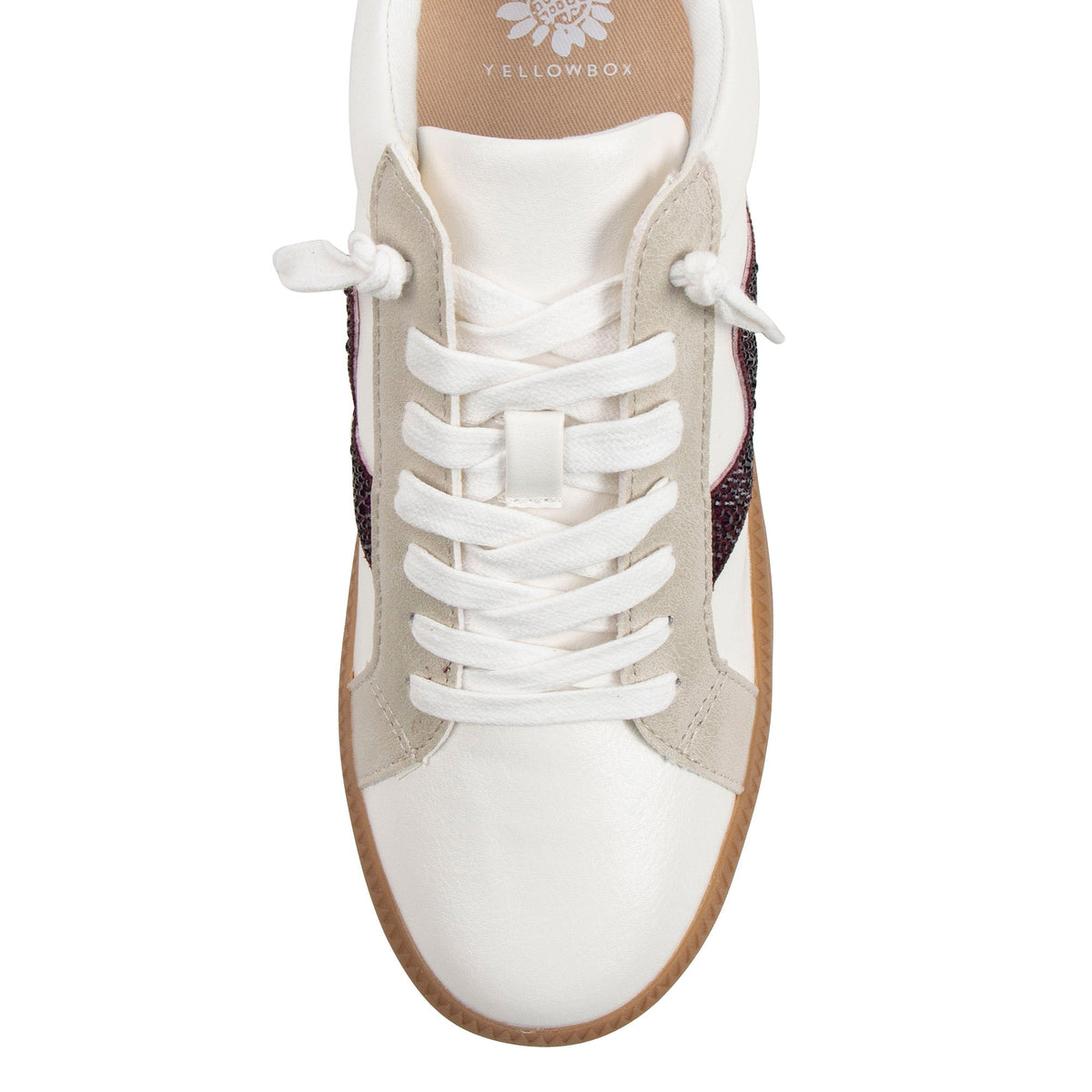 Yellow Box Footwear Ziti Crystal Sneaker - Burgundy