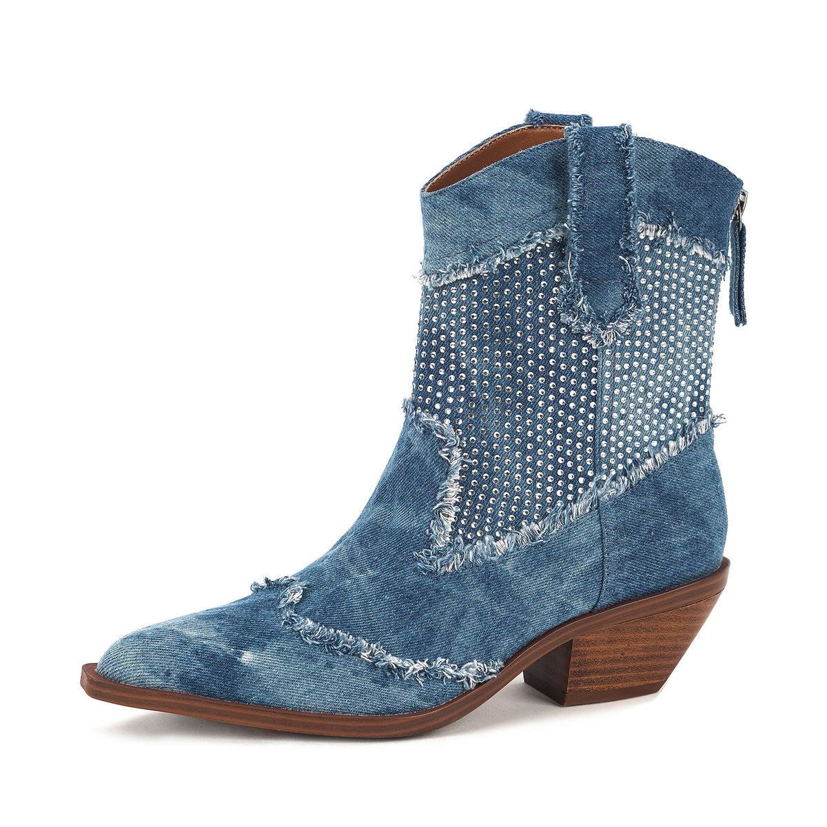 Yellow Box Footwear Lagos Rhinestone Boot - Denim